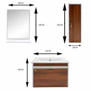 ست کابینت و روشویی- مدل فلورا 202 به همراه اینه و باکس