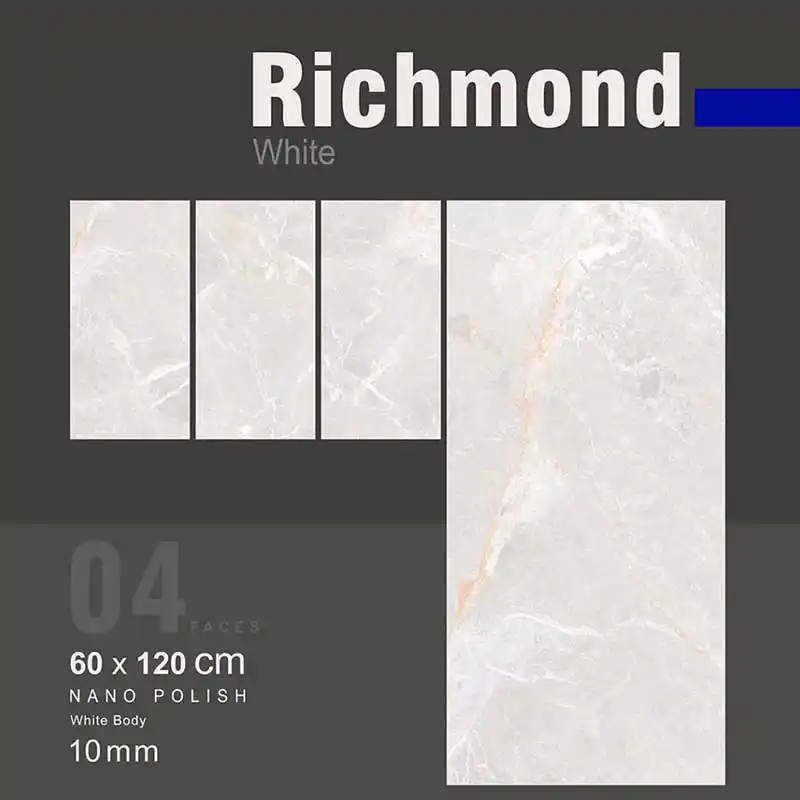 سرامیک دیوار ایفا سرام مدل ریچموند سفید سایز 60 در120