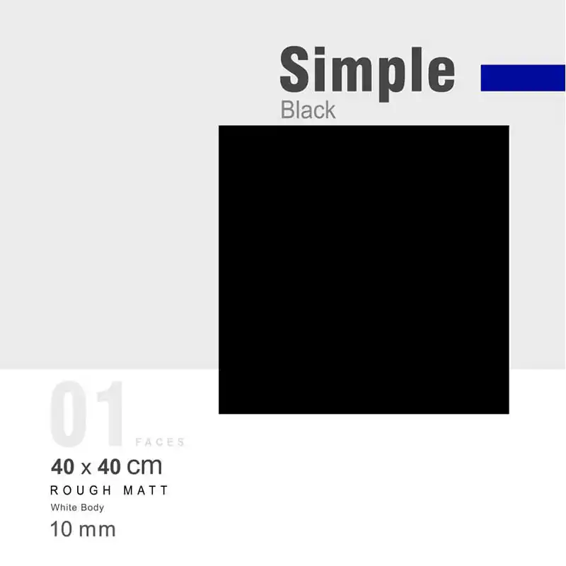 سرامیک کف سرویس بهداشتی و حمام ایفا سرام مدل سیمپل مشکی سایز 40 در 40