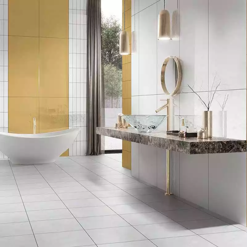 سرامیک دیوار میلان مدل مونو کالر سفید سایز 60 در 120