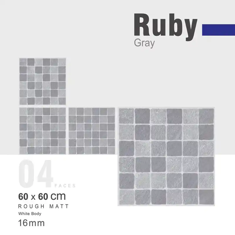 سرامیک کف ایفا سرام مدل روبی خاکستری سایز 60 در 60