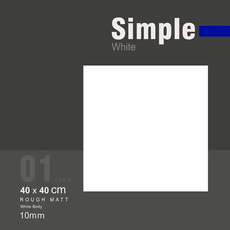 سرامیک کف سرویس بهداشتی و حمام ایفا سرام مدل سیمپل سفید سایز 40 در 40