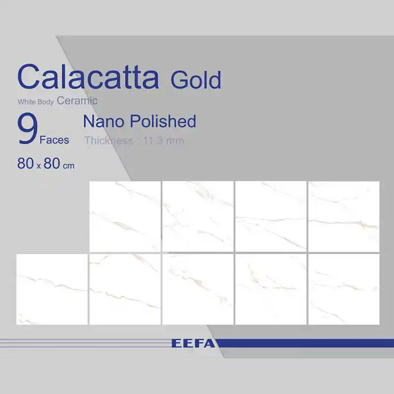 سرامیک کف ایفا سرام مدل کلکته طلایی سایز 100 در 100