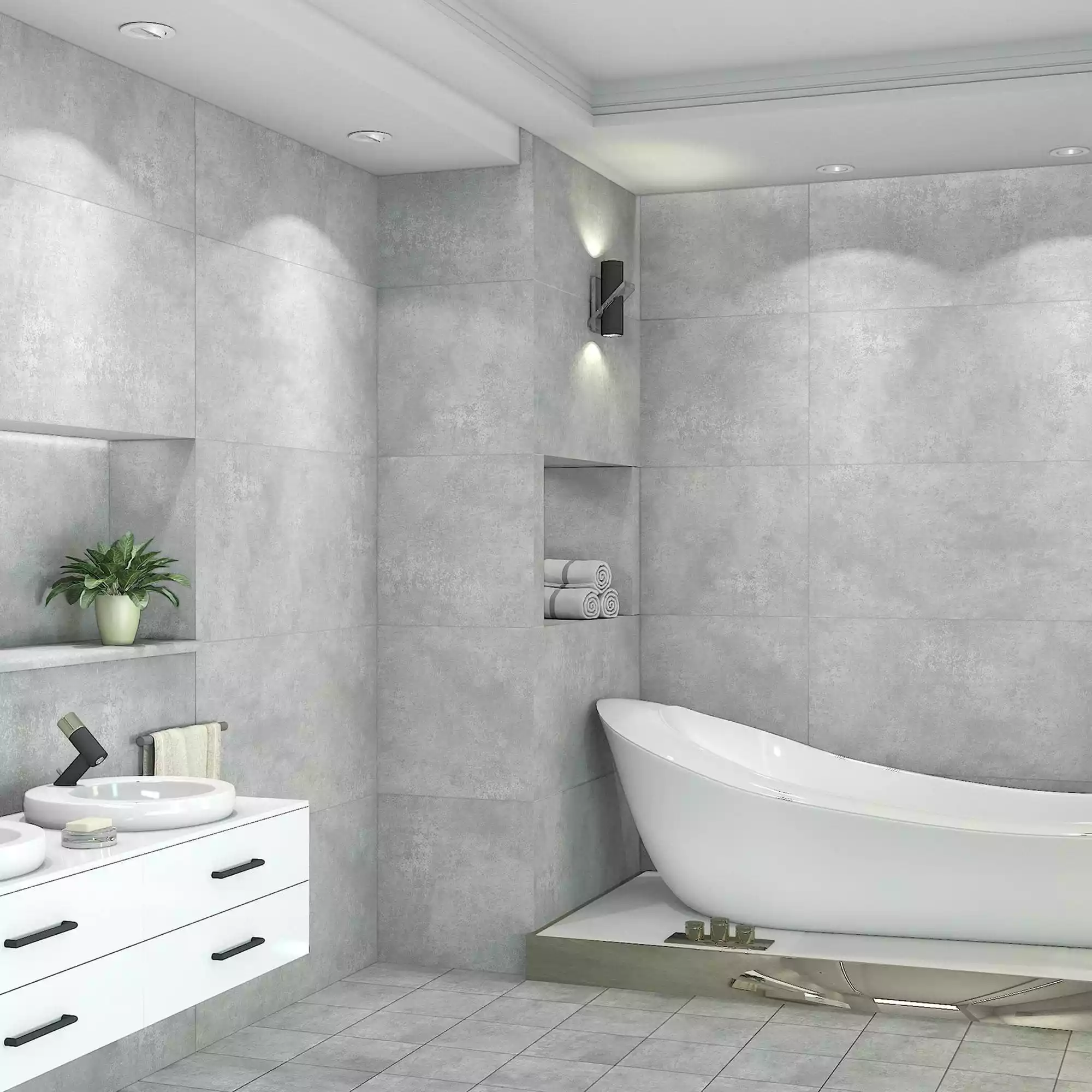سرامیک دیوار ایفا سرام مدل توکیو خاکستری مات ابریشمی
